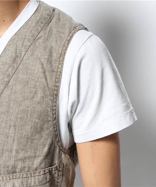 goa(ゴア)の「コットンリネンレイルマンベスト(ベスト・メンズ・グレー系その他/カーキブラウン・1/2)」の10枚目の写真