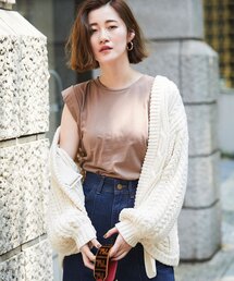 &. NOSTALGIA | 【@rococo39さんコラボ】ケーブル編みベルテッドドルマンカーデ(カーディガン/ボレロ)