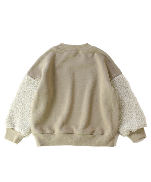 devirock(デビロック)の「スウェットモックネック袖ボアトレーナー(スウェット・キッズ・ブラック/ネイビー/ブルー系その他/パープル系その他/ダークベージュ・150cm/140cm/100cm/130cm/110cm/120cm/160cm)」の8枚目の写真