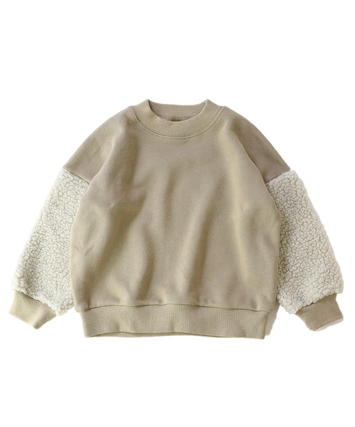 devirock(デビロック)の「スウェットモックネック袖ボアトレーナー(スウェット・キッズ・ブラック/ネイビー/ブルー系その他/パープル系その他/ダークベージュ・150cm/140cm/100cm/130cm/110cm/120cm/160cm)」の14枚目の写真