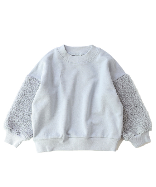 devirock(デビロック)の「スウェットモックネック袖ボアトレーナー(スウェット・キッズ・ブラック/ネイビー/ブルー系その他/パープル系その他/ダークベージュ・150cm/140cm/100cm/130cm/110cm/120cm/160cm)」の12枚目の写真