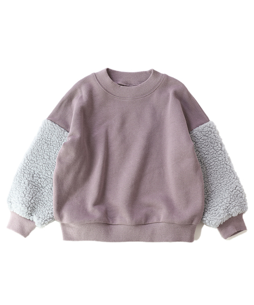 devirock(デビロック)の「スウェットモックネック袖ボアトレーナー(スウェット・キッズ・ブラック/ネイビー/ブルー系その他/パープル系その他/ダークベージュ・150cm/140cm/100cm/130cm/110cm/120cm/160cm)」の11枚目の写真