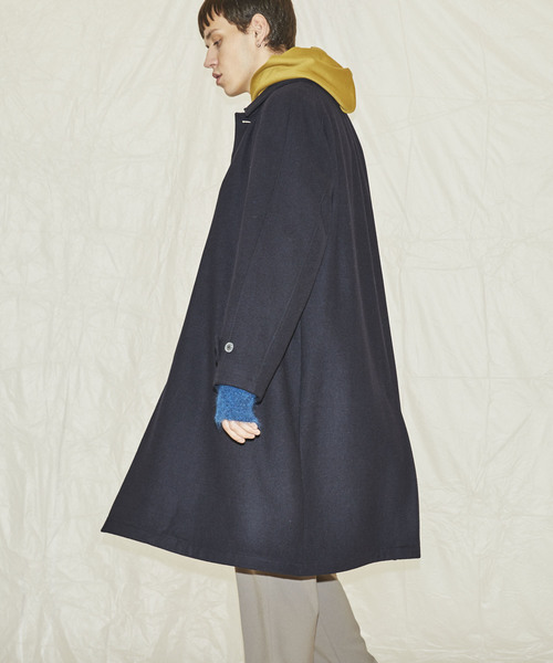 MAISON SPECIAL（メゾンスペシャル）の「●MEN'S NON-NO 12月号掲載：800g NOBILIA/ノビリア ヘビーメルトンステンカラーコート【MAISON SPECIAL/メゾンスペシャル】（ステンカラーコート・メンズ・ブラック/ネイビー・44/46/48）」の10枚目の写真