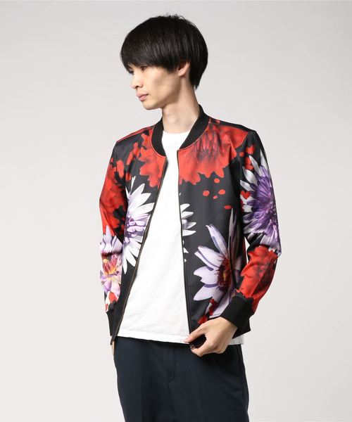 EVOLUTION(エボリューション)の「フラワープリントMA1(MA-1・メンズ・ブラック/オフホワイト・MEDIUM/LARGE/X-LARGE)」の12枚目の写真