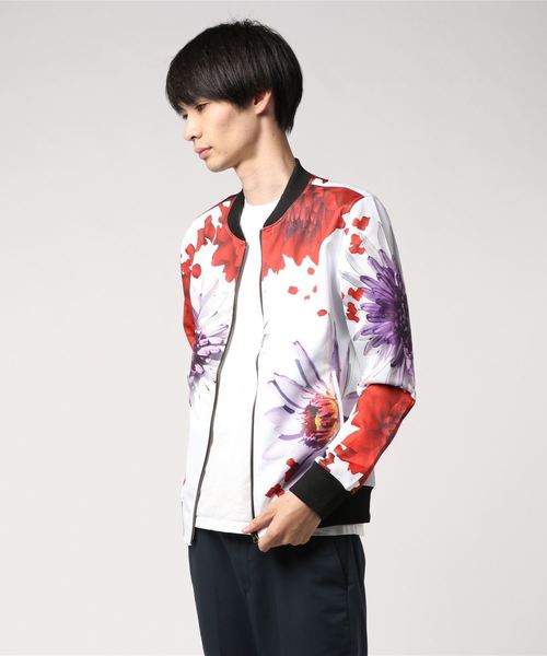 EVOLUTION(エボリューション)の「フラワープリントMA1(MA-1・メンズ・ブラック/オフホワイト・MEDIUM/LARGE/X-LARGE)」の13枚目の写真
