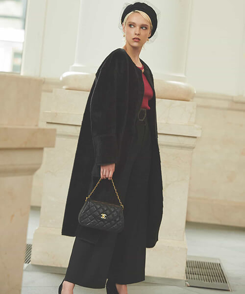 eimy istoire オーバーシャギーコート ブラック フリーサイズ