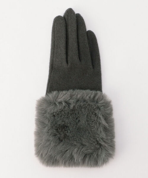 NOLLEY’S（ノーリーズ）の「【Vincent Pradier/ヴィンセントプラディエ】ファーカットグローブ（手袋・レディース・グレー/ネイビー・FREE）」の3枚目の写真