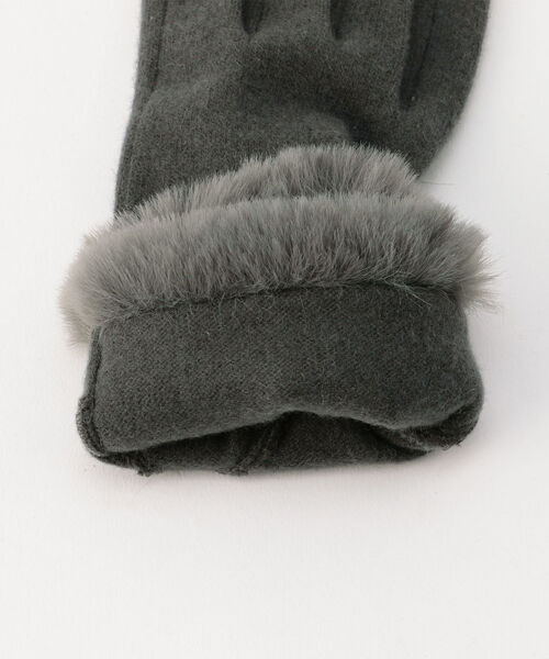 NOLLEY’S（ノーリーズ）の「【Vincent Pradier/ヴィンセントプラディエ】ファーカットグローブ（手袋・レディース・グレー/ネイビー・FREE）」の7枚目の写真