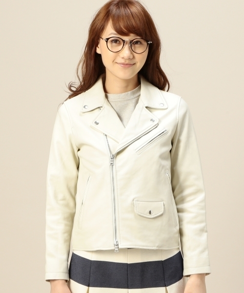 BEAUTY&YOUTH UNITED ARROWS（ビューティーアンドユースユナイテッドアローズ）の「BYMC ライダースブルゾン ◆（ライダースジャケット・レディース・オフホワイト/ブラック・SMALL/MEDIUM）」の7枚目の写真