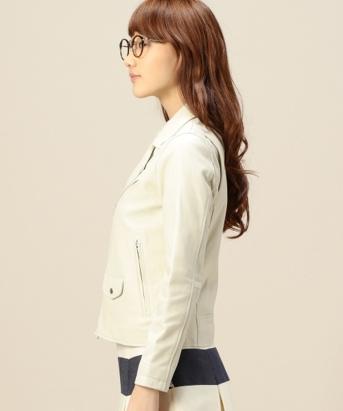 BEAUTY&YOUTH UNITED ARROWS（ビューティーアンドユースユナイテッドアローズ）の「BYMC ライダースブルゾン ◆（ライダースジャケット・レディース・オフホワイト/ブラック・SMALL/MEDIUM）」の8枚目の写真