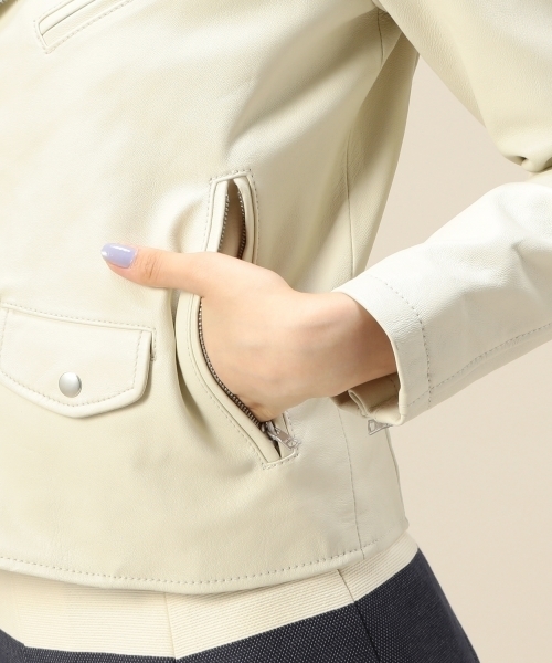 BEAUTY&YOUTH UNITED ARROWS（ビューティーアンドユースユナイテッドアローズ）の「BYMC ライダースブルゾン ◆（ライダースジャケット・レディース・オフホワイト/ブラック・SMALL/MEDIUM）」の11枚目の写真