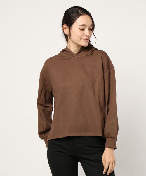 STYLEBLOCK(スタイルブロック)の「とろみ素材ダブルフェイスジャージーパーカー(パーカー・レディース・ライトベージュ/ブラック系その他/ブルー系その他/モカ・M)」の9枚目の写真