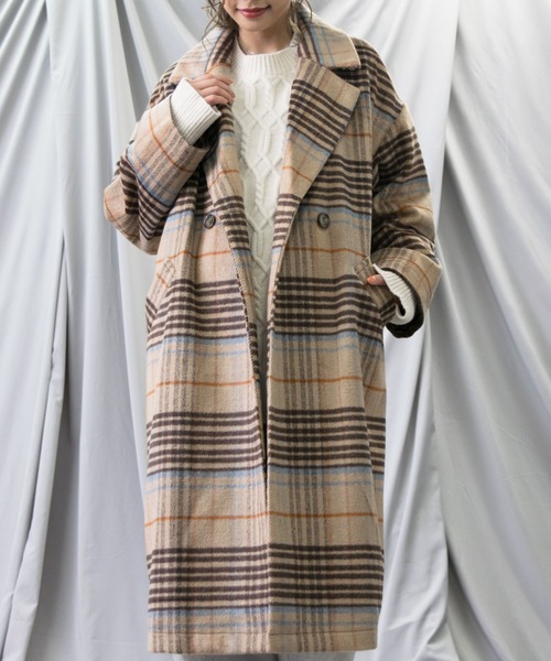 ABITOKYO（アビトーキョー）の「チェック柄ダブルブレストコート