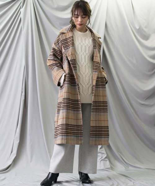 ABITOKYO（アビトーキョー）の「チェック柄ダブルブレストコート