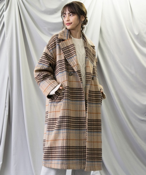 ABITOKYO（アビトーキョー）の「チェック柄ダブルブレストコート