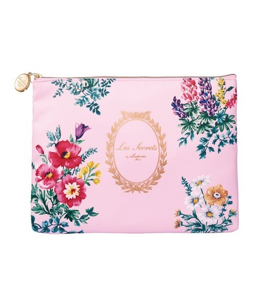 Les Secrets LADUREE(スクレラデュレバイマークス)の「フラットポーチ(ブーケ・ドゥ・フルール)/スクレbyラデュレ マークス(ポーチ)」|ピンク