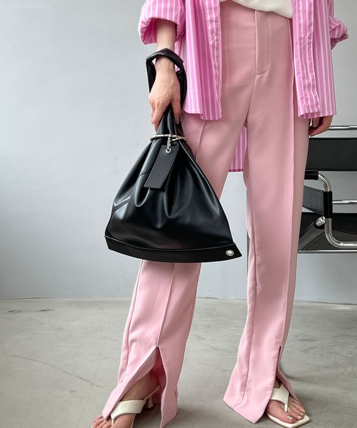 chuclla（チュクラ）の「トライアングル ソフトレザー バッグ je-101 cha166（トートバッグ・レディース・ブラック/アイボリー/ブラック系その他・FREE）」の18枚目の写真