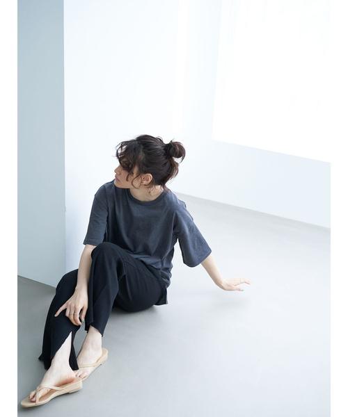 AMERICAN HOLIC（アメリカンホリック）の「カットリブリラックスパンツ　＊（その他パンツ・レディース・ブラック/アイボリー/グレイッシュベージュ・M/L）」の21枚目の写真