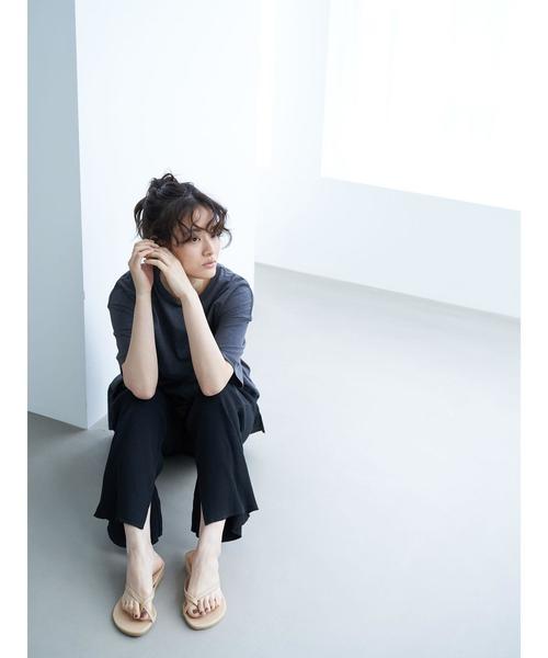 AMERICAN HOLIC（アメリカンホリック）の「カットリブリラックスパンツ　＊（その他パンツ・レディース・ブラック/アイボリー/グレイッシュベージュ・M/L）」の20枚目の写真