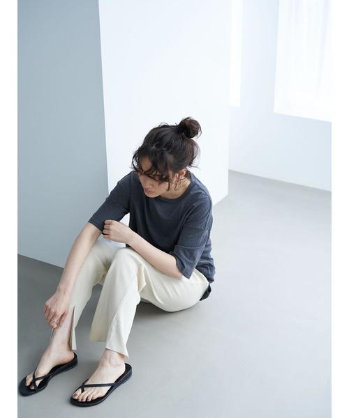 AMERICAN HOLIC（アメリカンホリック）の「カットリブリラックスパンツ　＊（その他パンツ・レディース・ブラック/アイボリー/グレイッシュベージュ・M/L）」の18枚目の写真