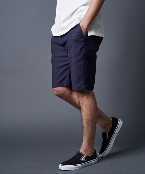 THE TWENTYSEVEN(ザ トゥエンティーセブン)の「The TWENTYSEVEN:C/L STRETCH SHORTS コットン/リネン ストレッチ ショーツ(その他パンツ・メンズ・ブラック/ベージュ/ネイビー・M/L/XL)」の3枚目の写真