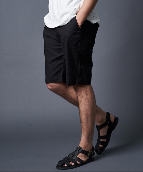 THE TWENTYSEVEN(ザ トゥエンティーセブン)の「The TWENTYSEVEN:C/L STRETCH SHORTS コットン/リネン ストレッチ ショーツ(その他パンツ・メンズ・ブラック/ベージュ/ネイビー・M/L/XL)」の1枚目の写真