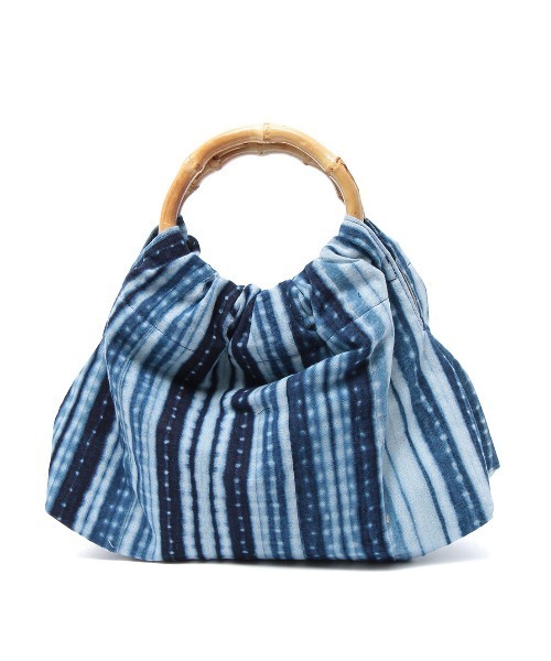 ハンドバッグ バッグ竹手提げ袋 ハンドバッグ Rope ロペ のファッション 藍染木綿