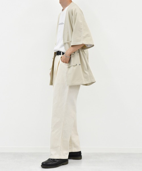 kutir（クティール）の「チャイナシャツ（シャツ/ブラウス・メンズ・ダークブラウン/オフホワイト/ライトグリーン・MEDIUM/LARGE）」の4枚目の写真