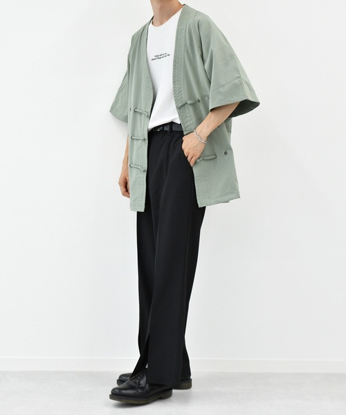 kutir（クティール）の「チャイナシャツ（シャツ/ブラウス・メンズ・ダークブラウン/オフホワイト/ライトグリーン・MEDIUM/LARGE）」の17枚目の写真