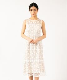 【TOCCA LAVENDER】Eyelash Embroidery ロングドレス