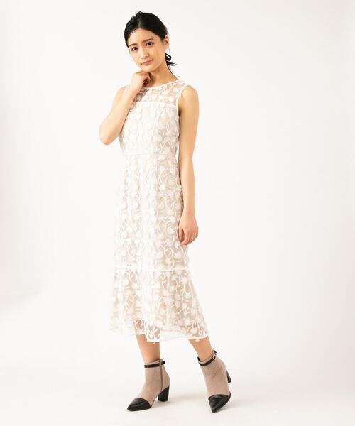 セール】【TOCCA LAVENDER】Eyelash Embroidery ロングドレス