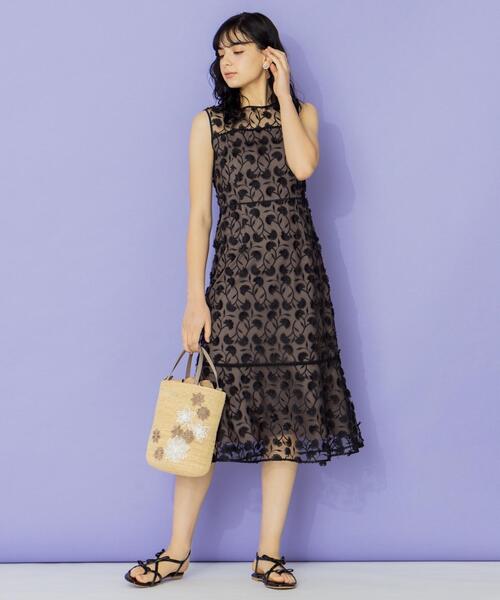 セール】【TOCCA LAVENDER】Eyelash Embroidery ロングドレス