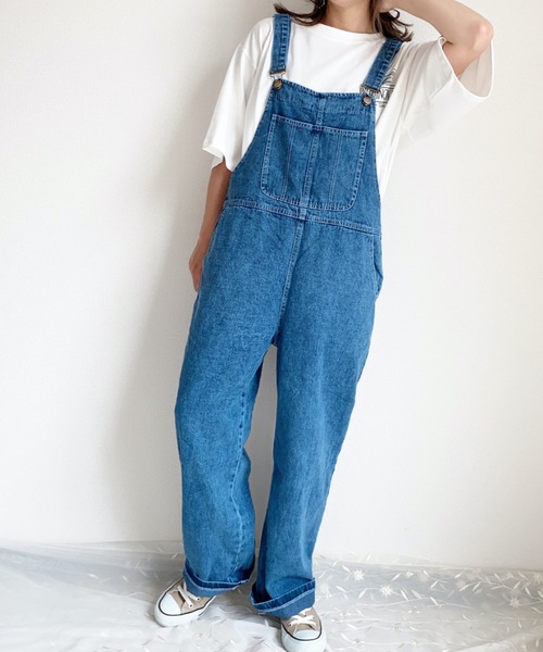 ap retro（アプレトロ）の「デニムサロペットパンツ【ZOZO限定アイテム】（サロペット/オーバーオール・レディース・ブルー/サックスブルー・FREE）」の6枚目の写真