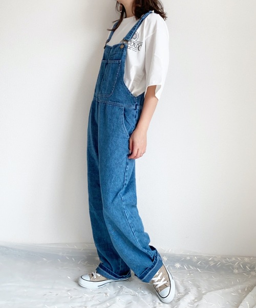 ap retro（アプレトロ）の「デニムサロペットパンツ【ZOZO限定アイテム】（サロペット/オーバーオール・レディース・ブルー/サックスブルー・FREE）」の7枚目の写真