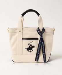 【Beverly Hills Polo Club/ビバリーヒルズポロクラブ】ポニー刺繍キャンバストートバッグXS（ショルダーストラップ付）