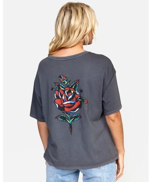 Rvca レディース Frank Rose Bf Tee ｔシャツ ルーカ 半袖 バックプリント Tシャツ カットソー Rvca ルーカ のファッション通販 Zozotown