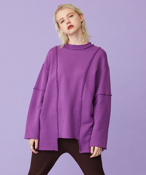 INella（イネラ）の「【INella(イネラ)】カットアウトルーズスウェット（スウェット・レディース・パープル/グリーン/ブラック・FREE）」の21枚目の写真