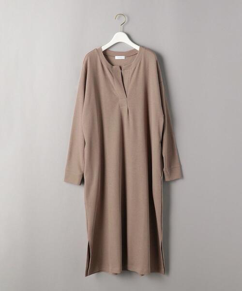 BEAUTY&YOUTH UNITED ARROWS(ビューティーアンドユースユナイテッドアローズ)の「BY ダンボールスキッパーネックサイドスリットワンピース(ワンピース・レディース・モカ/ブラック・FREE)」の10枚目の写真