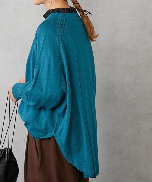 PUAL CE CIN（ピュアルセシン）の「イタリア糸プチボトルネックカーディガン（カーディガン/ボレロ・レディース・レッド/ベージュ/ネイビー/グリーン・FREE）」の11枚目の写真