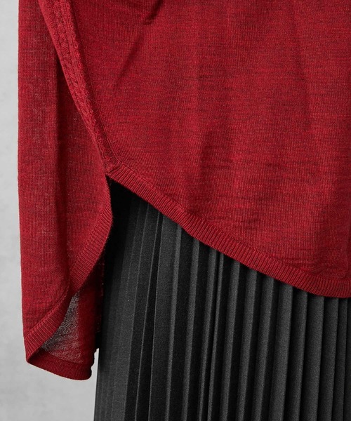 PUAL CE CIN（ピュアルセシン）の「イタリア糸プチボトルネックカーディガン（カーディガン/ボレロ・レディース・レッド/ベージュ/ネイビー/グリーン・FREE）」の22枚目の写真