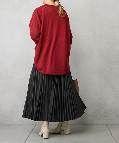 PUAL CE CIN（ピュアルセシン）の「イタリア糸プチボトルネックカーディガン（カーディガン/ボレロ・レディース・レッド/ベージュ/ネイビー/グリーン・FREE）」の15枚目の写真