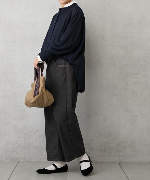 PUAL CE CIN（ピュアルセシン）の「イタリア糸プチボトルネックカーディガン（カーディガン/ボレロ・レディース・レッド/ベージュ/ネイビー/グリーン・FREE）」の21枚目の写真