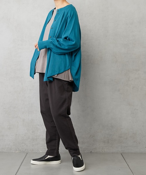 PUAL CE CIN（ピュアルセシン）の「イタリア糸プチボトルネックカーディガン（カーディガン/ボレロ・レディース・レッド/ベージュ/ネイビー/グリーン・FREE）」の9枚目の写真