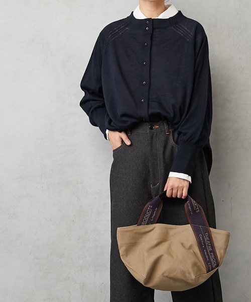 PUAL CE CIN（ピュアルセシン）の「イタリア糸プチボトルネックカーディガン（カーディガン/ボレロ・レディース・レッド/ベージュ/ネイビー/グリーン・FREE）」の18枚目の写真