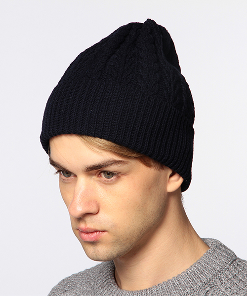 BEAMS LIGHTS Men's(ビームスライツ メンズ)の「ΠBEAMS LIGHTS / ケーブルニットキャップ(ニットキャップ/ビーニー・メンズ・オフホワイト/グレー/ネイビー・ONE SIZE)」の3枚目の写真