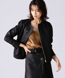 ROOM NO.8 / コットンリネン ジップブルゾン