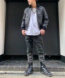 ディーゼル DIESEL シープスキンレザー パーカー ブルゾン ジップアップ DIESEL（ディーゼル）の「メンズ レザージャケット シープスキン