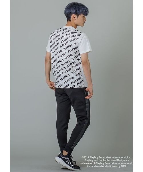 REGIEVO(レジエボ)の「【PLAYBOY×REGIEVO】バックロゴプリントTシャツ REGIEVO別注(Tシャツ/カットソー・メンズ・オフホワイト/ブラック・S/M/L/XL)」の5枚目の写真