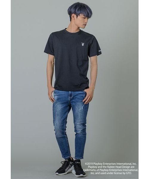 REGIEVO(レジエボ)の「【PLAYBOY×REGIEVO】バックロゴプリントTシャツ REGIEVO別注(Tシャツ/カットソー・メンズ・オフホワイト/ブラック・S/M/L/XL)」の10枚目の写真