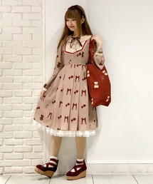axes femme アクシーズファム ワンピース 茶色 エッフェル塔 ローズ axes femme アクシーズファム ワンピース 茶色 エッフェル塔 ローズ